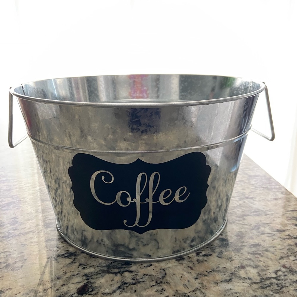 Metal Bucket 6” Galvanized Pail For Coffee Station